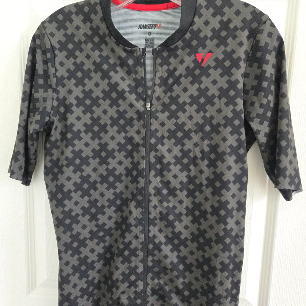 Limited Edition Kansept1 Black And Grey Cycling Jersey Sz. L, Performance Wear